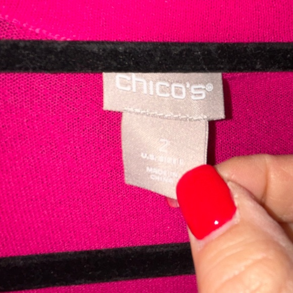 Chico's size 2 large Women's 3-Button Cardigan Sweater Pink - Picture 4 of 7